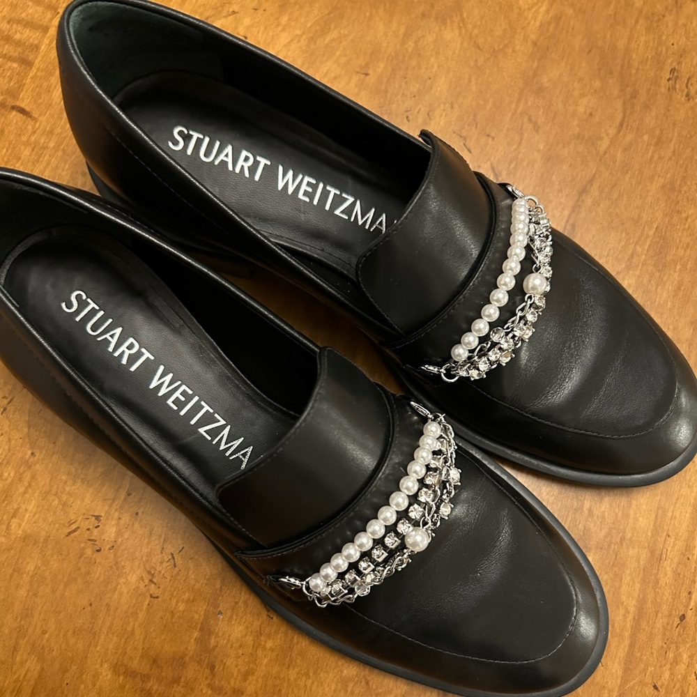 Stuart Weitzman Pearldrop Loafers, Size 9, Like New